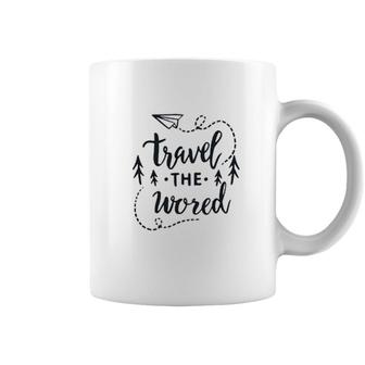 Travel The Wored Black Letters 2022 Trend Coffee Mug - Seseable