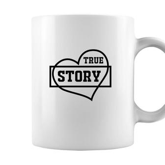 True Story Heart Bible Verse Black Graphic Christian Coffee Mug - Seseable