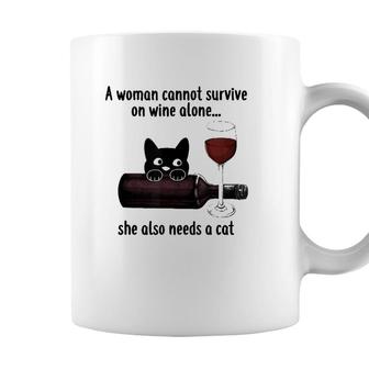 Wine S For Women A Woman Cannot Survive On Wine Alone Coffee Mug - Seseable