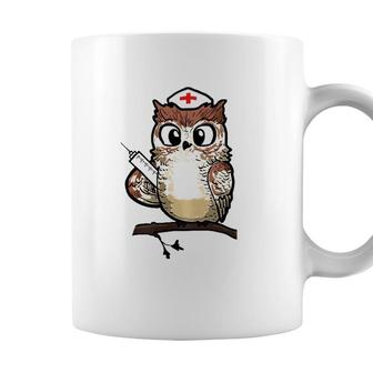Women Funny Owl Nursing Gift Proud Night Shift Nurse Coffee Mug - Seseable