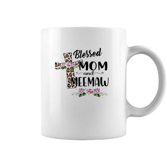 Womens Blessed To Be Called Mom And Meemaw Floral Mothers Day Coffee Mug | Mazezy