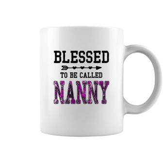 Womens Blessed To Be Called Nanny Mothers Day Floral Grandma Coffee Mug - Seseable