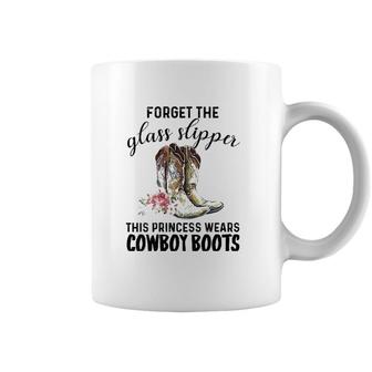 Womens Forget The Glass Slippers This Princess Wears Cowboy Boots V-Neck Coffee Mug | Mazezy