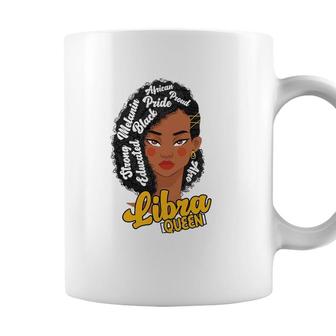 Womens Libra Queen Born In October Gift Birthday Astrology Coffee Mug - Seseable