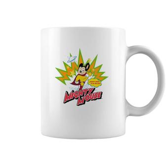 Womens Mighty Mouse Is On The Way V-Neck Coffee Mug | Mazezy