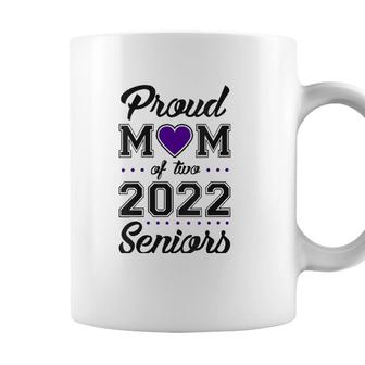 Womens Proud Mom Of Two 2022 Seniors Class Of 2022 Mom Of Two V-Neck Coffee Mug - Seseable