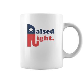 Womens Raised Right Republican Elephant Retro Style Distressed Gift V-Neck Coffee Mug | Mazezy CA