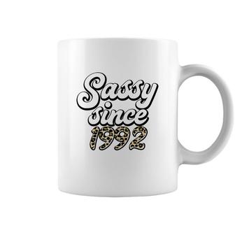 Womens Sassy Since 1992 Leopard Happy 30Th Birthday Mothers Day Coffee Mug - Seseable