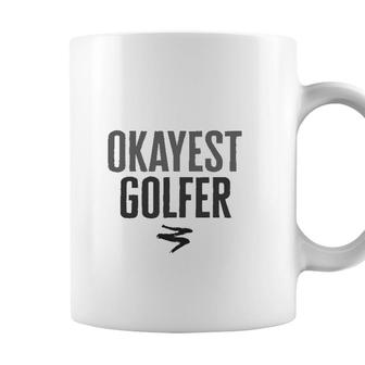 Worlds Okayest Golfer Funny Gift Coffee Mug - Seseable