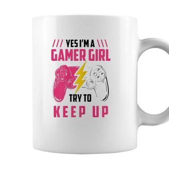 Yes Im A Gamer Girl Funny Video Gamer Gift Gaming Lover Coffee Mug - Seseable