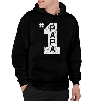 1 Papa Number One Papa Dad Father Grandpa Fathers Day Gift Hoodie - Seseable