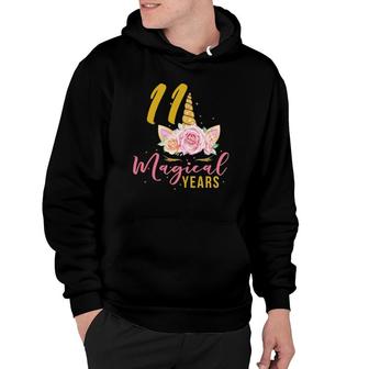 11 Years Old Birthday Girl Gift Unicorn 11Th Birthday Hoodie - Seseable