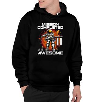 11Th Birthday Astronaut 11 Years Old Outer Space Birthday Hoodie - Seseable