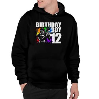 12 Years Old Paintball Birthday Party Boys 12Th Gift For Boy Hoodie - Seseable