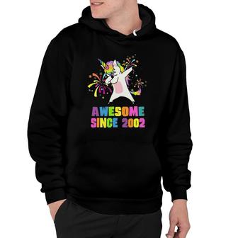 19 Years Old 19Th Birthday Awesome Since 2002 Unicorn Hoodie - Seseable