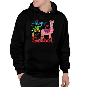 Happy Last Day Of School Llama Students And Teachers Hoodie