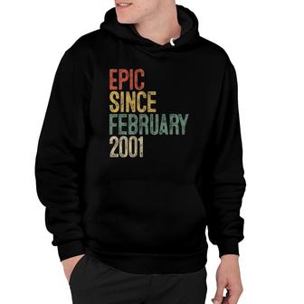 21St Birthday Gifts Epic Since February 2001 21 Years Old Hoodie - Seseable