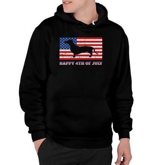 4Th Of July Dachshund Sausage Dog American Flag Hoodie - Seseable