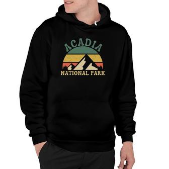 Acadia National Park Maine Mountains Retro Sunset Vintage Hoodie | Mazezy