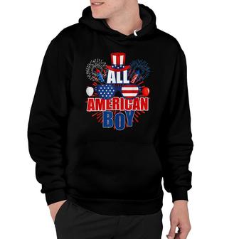 All American Boy 4Th Of July Kids Toddler Boys Family Ns Hoodie - Seseable