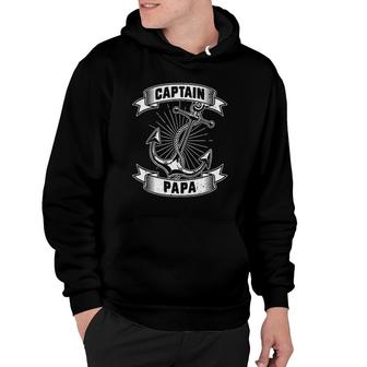 Anchor Papa Sailor Fathers Day Gift Sailing Hoodie - Seseable