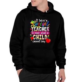 Autism Awareness It Takes A Special Teacher To Hear What A Child Cannot Say Puzzle Pieces Apples Hoodie | Mazezy