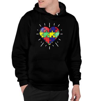 Autism Puzzle Heart Autism Awareness Hoodie | Mazezy