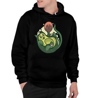 Avocado Funny Cat So Cute With Ball Hoodie - Seseable