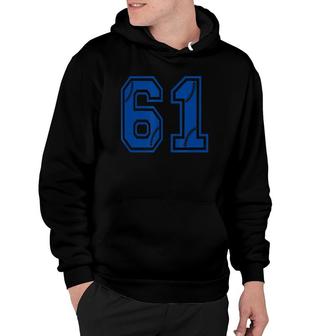 Baseball Number 61 Blue Sports Player Uniform Jersey Hoodie - Seseable