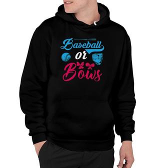 Baseball Or Bows Gender Reveal Party Baby Reveal Dad Mom Hoodie - Seseable