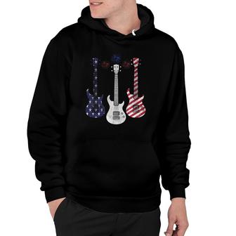 Bass Guitar Flag Usa 4Th Of July Independence Day Pattern Hoodie - Seseable