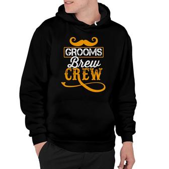 Beard Grooms Brew Crew Groom Bachelor Party Hoodie - Seseable