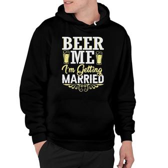 Beer Me Getting Married Yellow Color Graphic Hoodie - Seseable