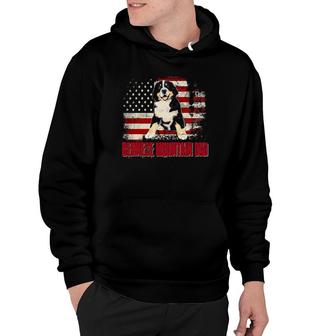 Bernese Mountain Dad American Flag 4Th Of July Dog Lovers Hoodie - Seseable