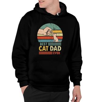 Best Cat Dad Ever Retro Vintage Paw Fist Bump Gift For Who Loves Cat Kitten Owners Hoodie - Seseable