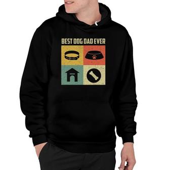 Best Dog Dad Ever Cool Fathers Day Retro Vintage Dog Hoodie - Seseable