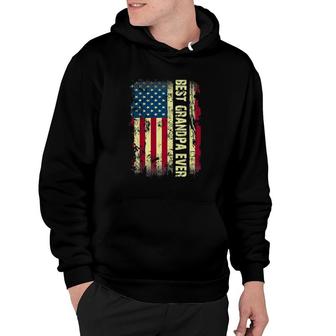 Best Grandpa Ever Vintage American Flag Gift Fathers Day Tee Hoodie - Seseable