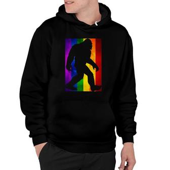 Bigfoot Rainbow Flag Gay Pride Month Lgbtq Gift Sasquatch Hoodie - Seseable
