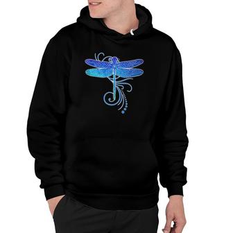 Blue Dragonfly Watercolor Art Damselfly Insect Tee Hoodie | Mazezy