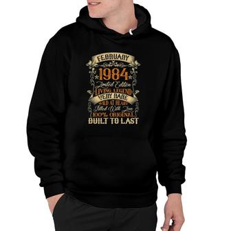 Born In February 1984 Vintage 38 Years Old 38Th Birthday Hoodie - Seseable