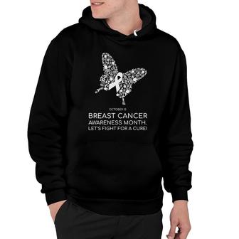 Breast Cancer Awareness October White Butterfly Hoodie - Monsterry