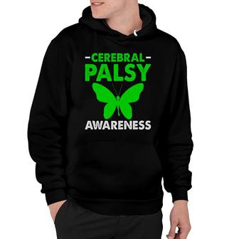 Cerebral Palsy Awareness Palsy Related Green Ribbon Butterfly Hoodie - Seseable