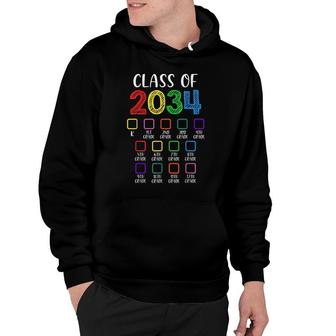 Class Of 2034 Checklist Grow With Me Kindergarten Graduation Hoodie - Thegiftio UK