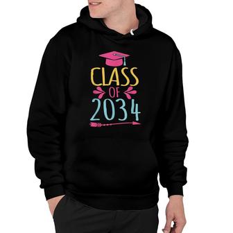Class Of 2034 For Girls Grow With Me Graduation 2034 Hoodie - Seseable