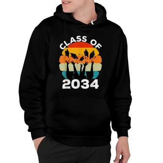 Class Of 2034 Grow With Me 70S Retro Pre-K Kindergarten Kids Hoodie - Seseable
