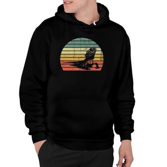 Cool Vintage Retro Sunset Bearded Dragon Graphic Hoodie | Mazezy