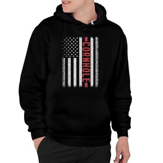 Cornhole American Flag 4Th Of July Bags Player Novelty Hoodie - Seseable