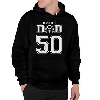 Custom Proud Football Dad Number 50 Personalized For Men Hoodie - Seseable