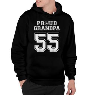 Custom Proud Football Grandpa Number 55 Personalized For Men Hoodie - Seseable