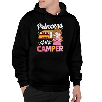 Cute Camping Princess Camper Motorhome Family Campervan Girl Hoodie | Mazezy